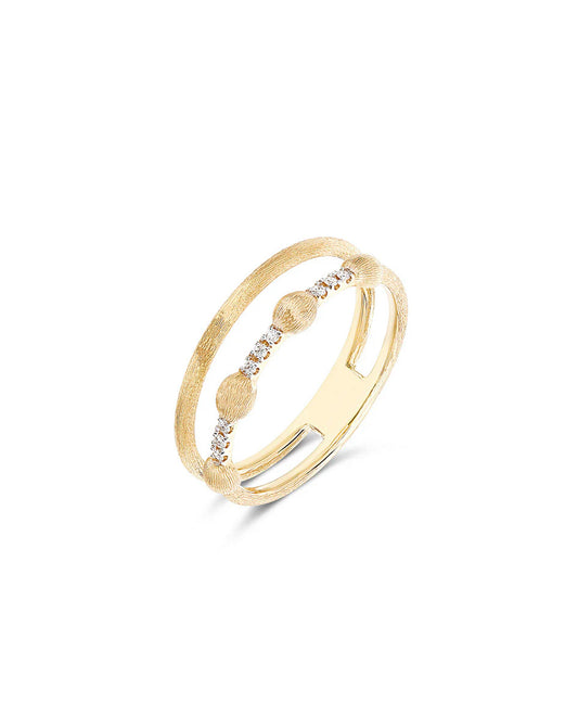 Yellow Gold Diamond Duo Ring set with Diamonds