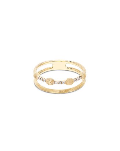 Yellow Gold Diamond Duo Ring set with Diamonds
