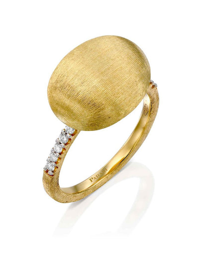 Yellow Gold Single Bead Diamond Ring - EXTRA LARGE