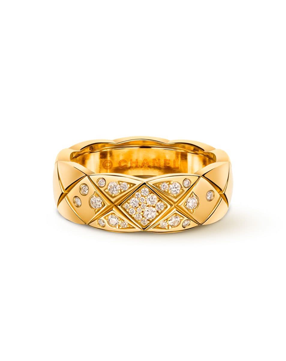 COCO CRUSH thick white gold ring with diamonds – Padani