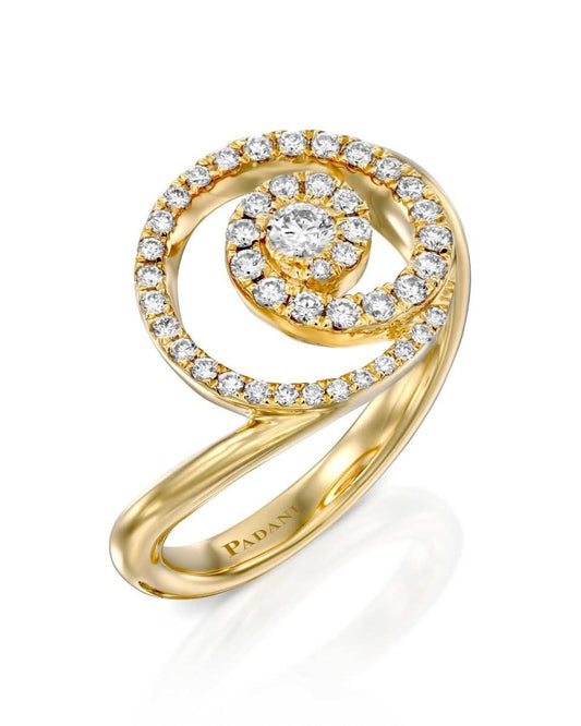 Nautilus ring set with diamonds