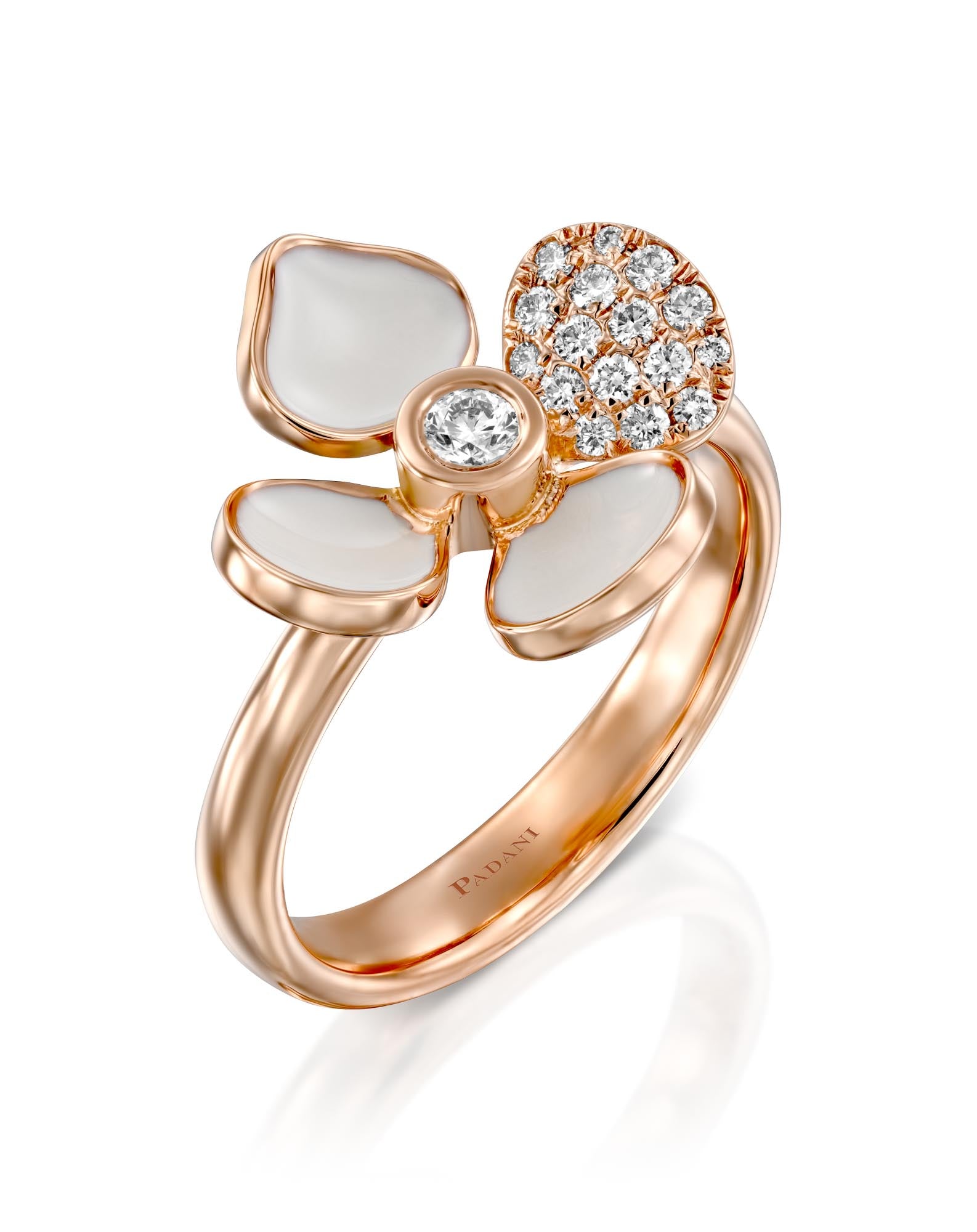 Violetto Shine White Enamel Ring – Padani