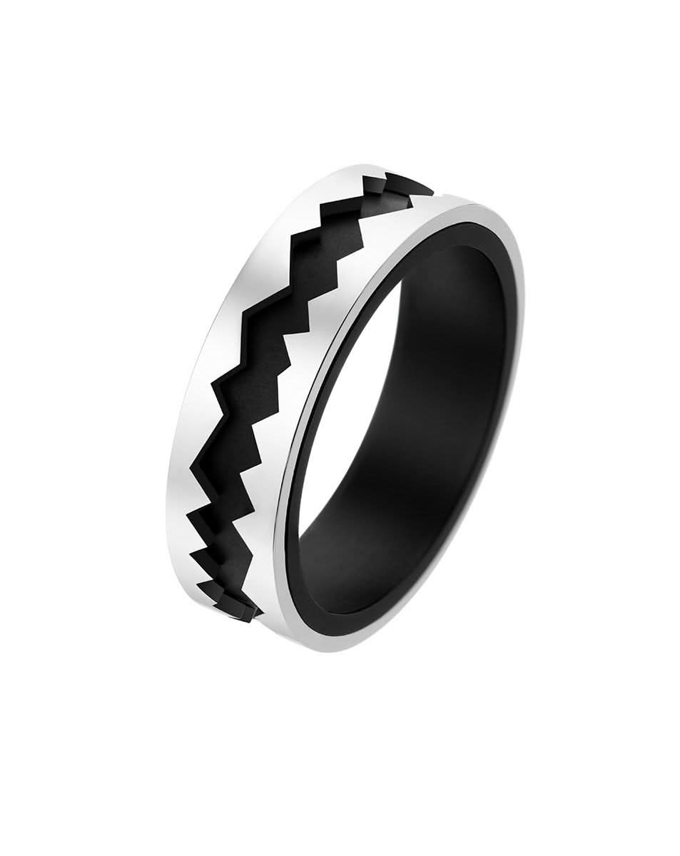 Akillis ring with DLC center and white gold – Padani