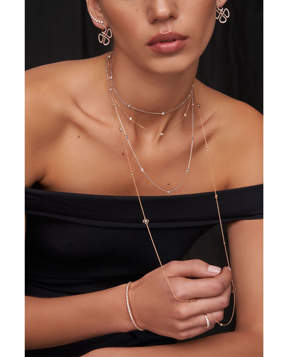 שרשרת DIAMOND STREAMS 7 יהלומים