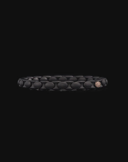 Anacondino Black Ceramic Bracelet with Rose Gold Pavé