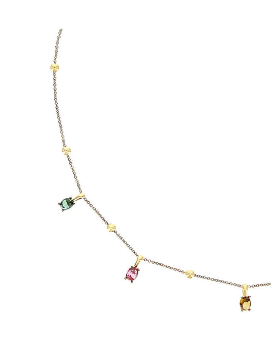 Delicate Tourmaline Charm Collar Necklace