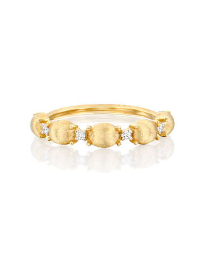 Yellow Gold Bead Diamond Band