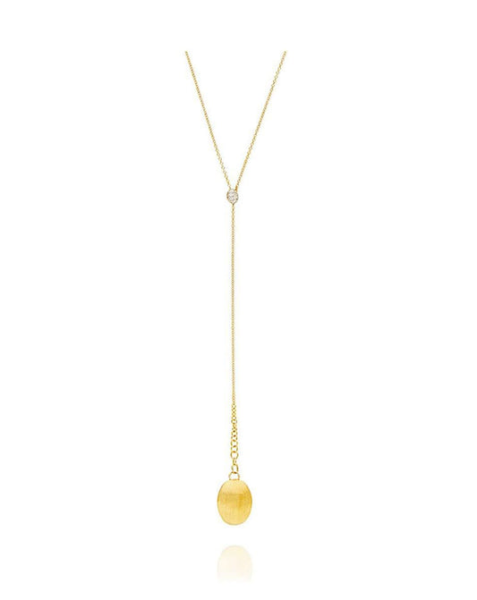 Yellow Gold Drop Lariat Necklace