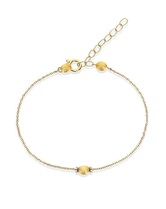 Yellow Gold Bracelet with Bead Accents